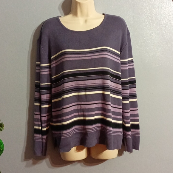 Style &Co. Collection purple striped sweater - Picture 9 of 17